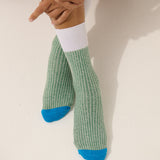 Colour Block Rib Crew Socks (3col)