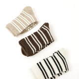 Latte Striped Ribbed Socks