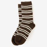Latte Striped Ribbed Socks