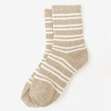 Latte Striped Ribbed Socks