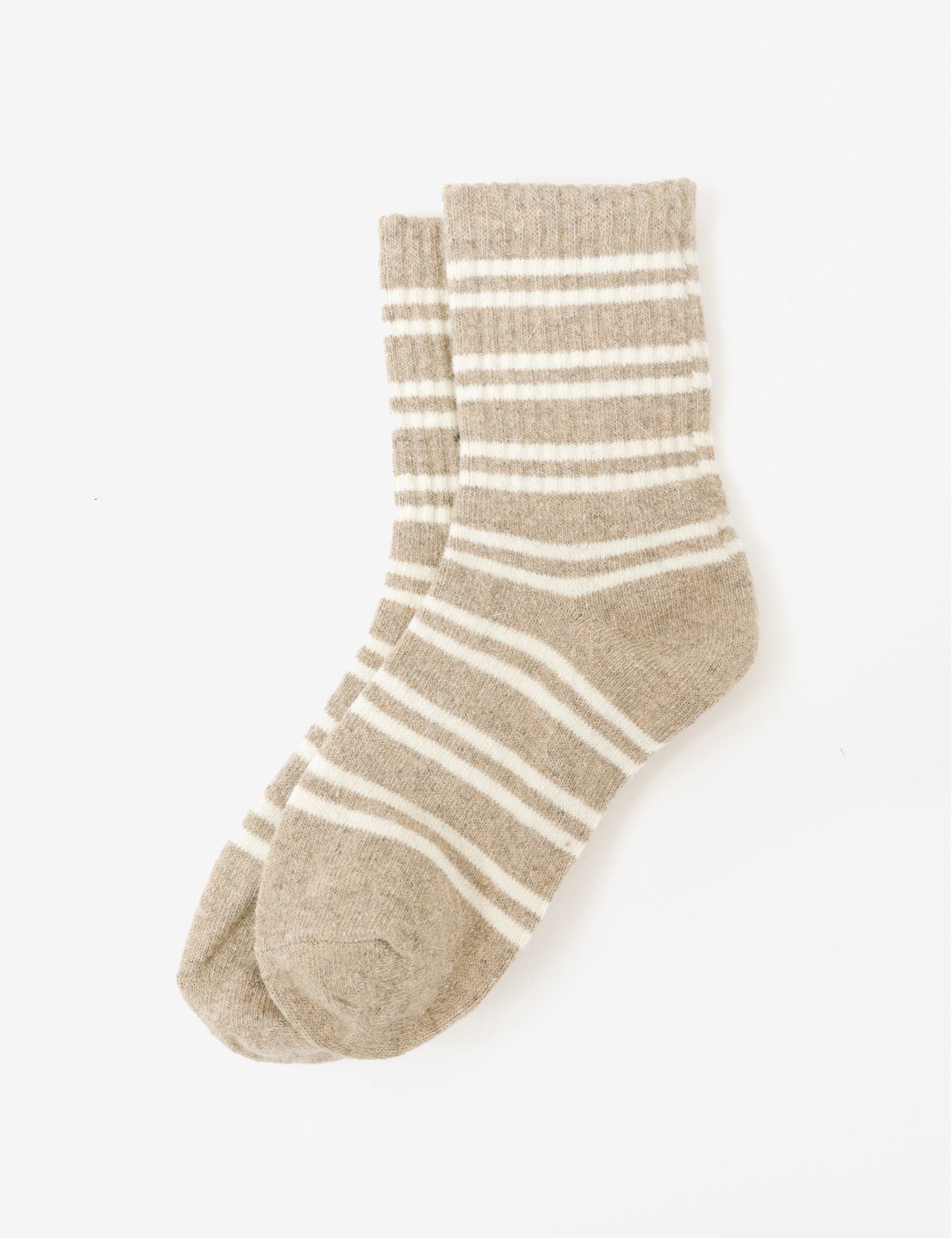 Latte Striped Ribbed Socks