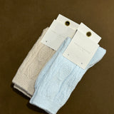 Fisherman Wool Crew Socks in Camel