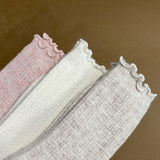 Hommy Frill Wool Crew Socks in White