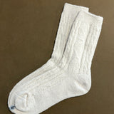 Fisherman Wool Crew Socks in Camel