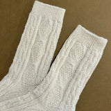 Fisherman Wool Crew Socks in Camel