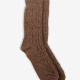 Cable Neb Crew Socks in Brown