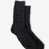 Cable Neb Crew Socks in Charcoal
