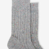 Cable Neb Crew Socks in Grey