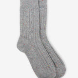 Cable Neb Crew Socks in Grey