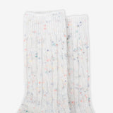 Cable Neb Crew Socks in White