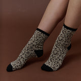 Leopard Print Crew Socks