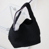 L&S Woven Shoulder Bag in Black