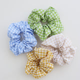 Gingham Scrunchies 2 Pack Set - Butter