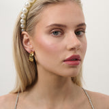 Crescent Pearl 18K Gold Plated Earrings