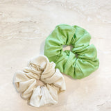 Matcha Latte Linen Scrunchie Pack