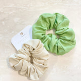 Matcha Latte Linen Scrunchie Pack