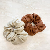 Mild Chocolate Linen Scrunchie Pack