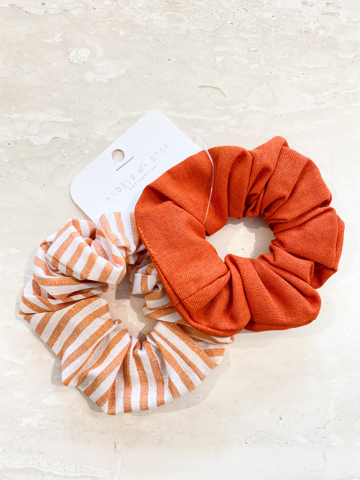 Balencia Orange Linen Scrunchie Pack