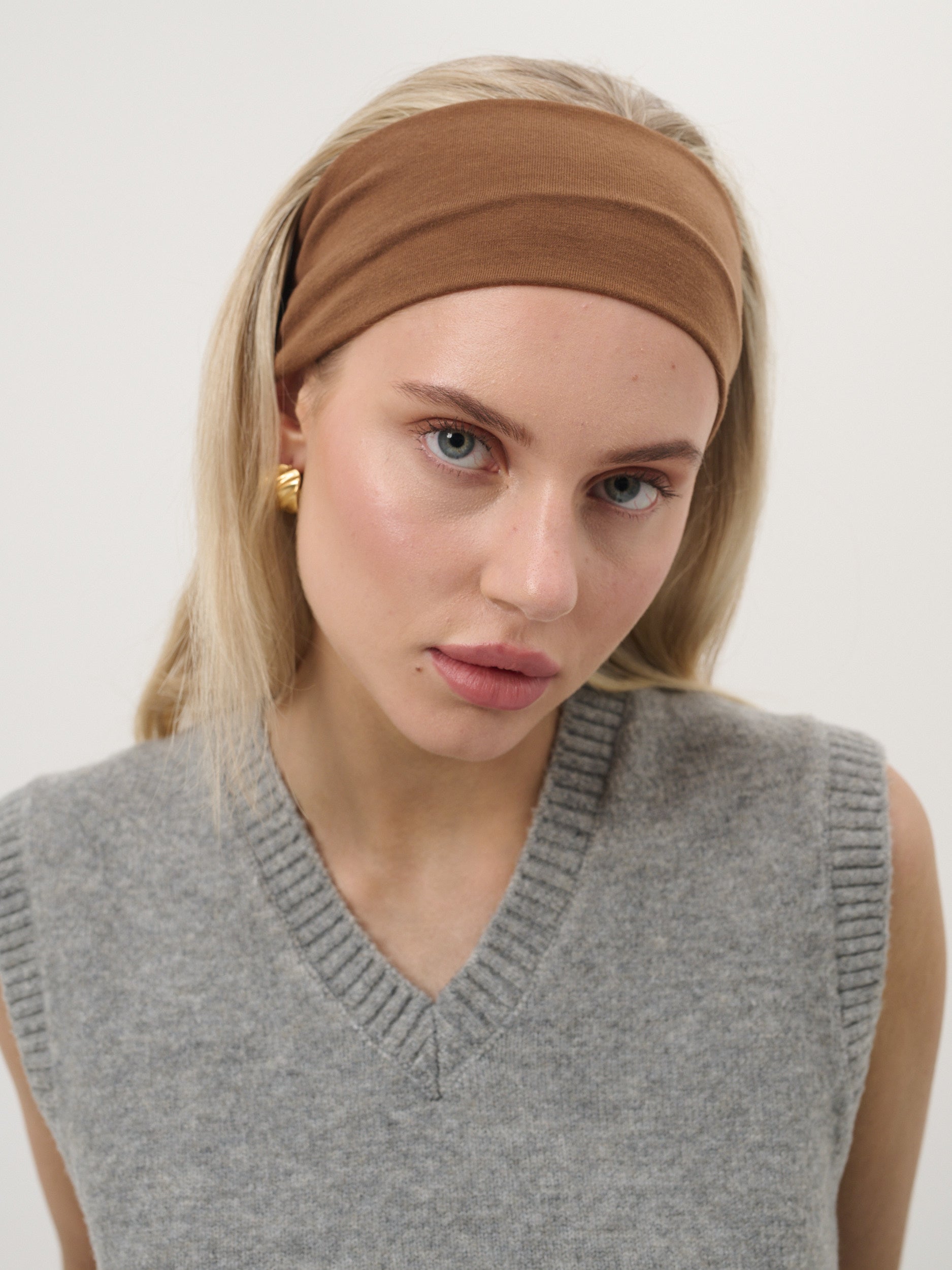 Soft Elastic Headband Set in Brown&Melange