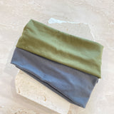 Soft Elastic Headband Set in Green&Grey