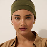Soft Elastic Headband Set in Green&Grey
