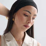 Solid Basic Ribbed Headband - Black