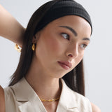 Solid Basic Ribbed Headband - Black