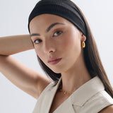 Solid Basic Ribbed Headband - Black