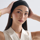 Solid Basic Ribbed Headband - Black