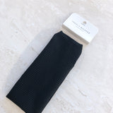 Solid Basic Ribbed Headband - Black