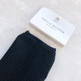 Solid Basic Ribbed Headband - Black