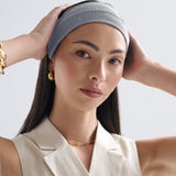 Solid Basic Ribbed Headband - Grey