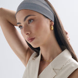 Solid Basic Ribbed Headband - Grey