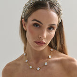 Charlotte 18K Gold Plated Necklace in White