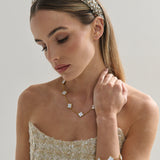 Charlotte 18K Gold Plated Bracelet in White