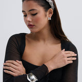 Metal Cuff Bangle in Silver