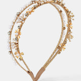 Double Pearl Floral Statement Headband