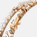 Double Pearl Floral Statement Headband