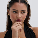 Double Pearl Floral Statement Headband