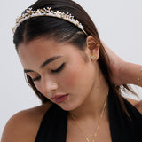 Double Pearl Floral Statement Headband