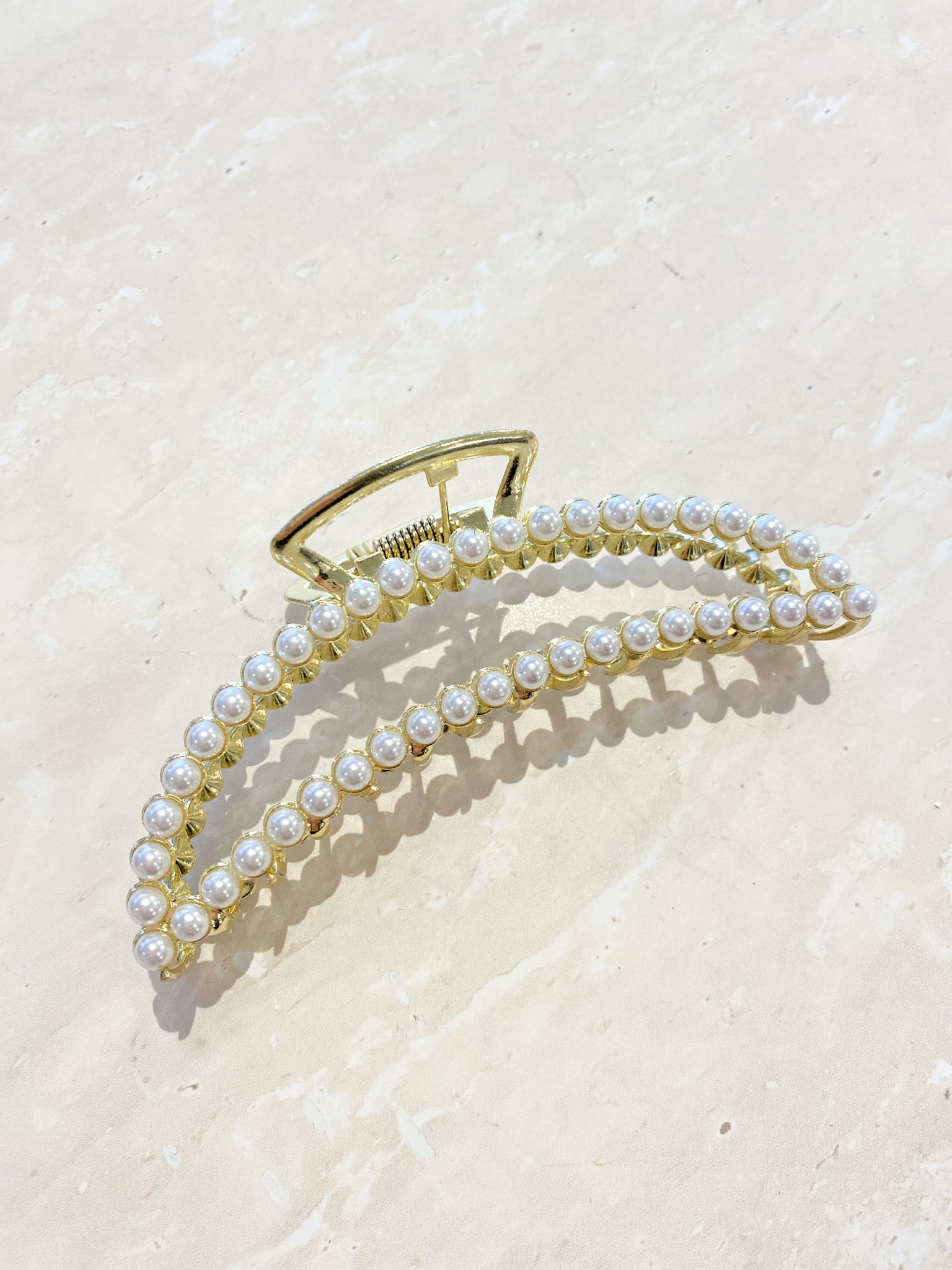 Pearl Gold Metal Claw Clip