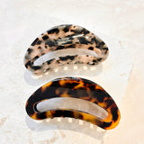Oval Tort Hair Claw Clip in Light Tort