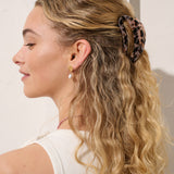 Oval Tort Hair Claw Clip in Light Tort