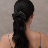 Rhinestone Statement Scrunchie in Black