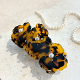 Hannah Flower Hair Claw Clip in Tort