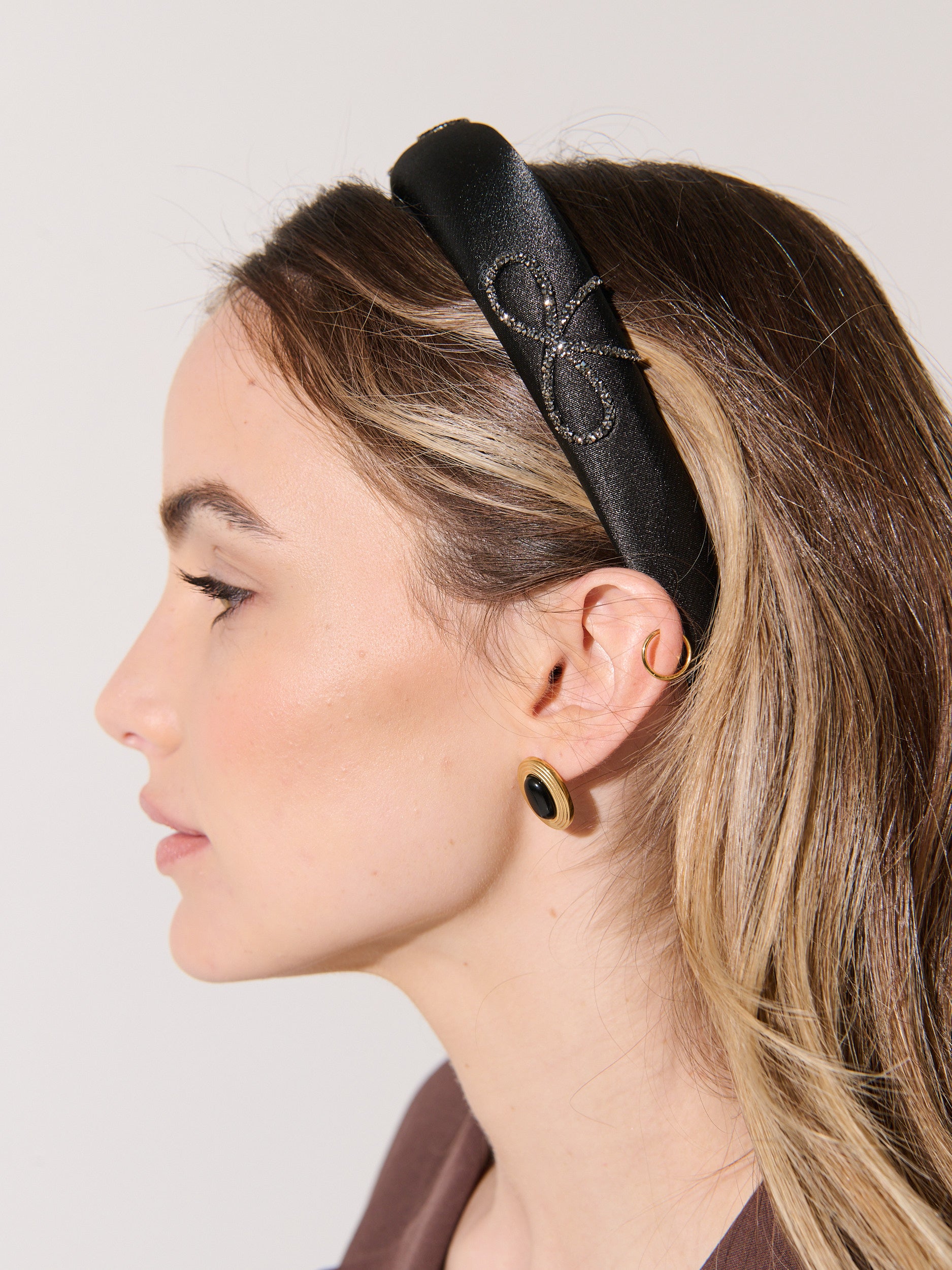 Black Diamante Bow Statement Headband