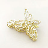 Faux Pearl Butterfly Hair Claw Clip