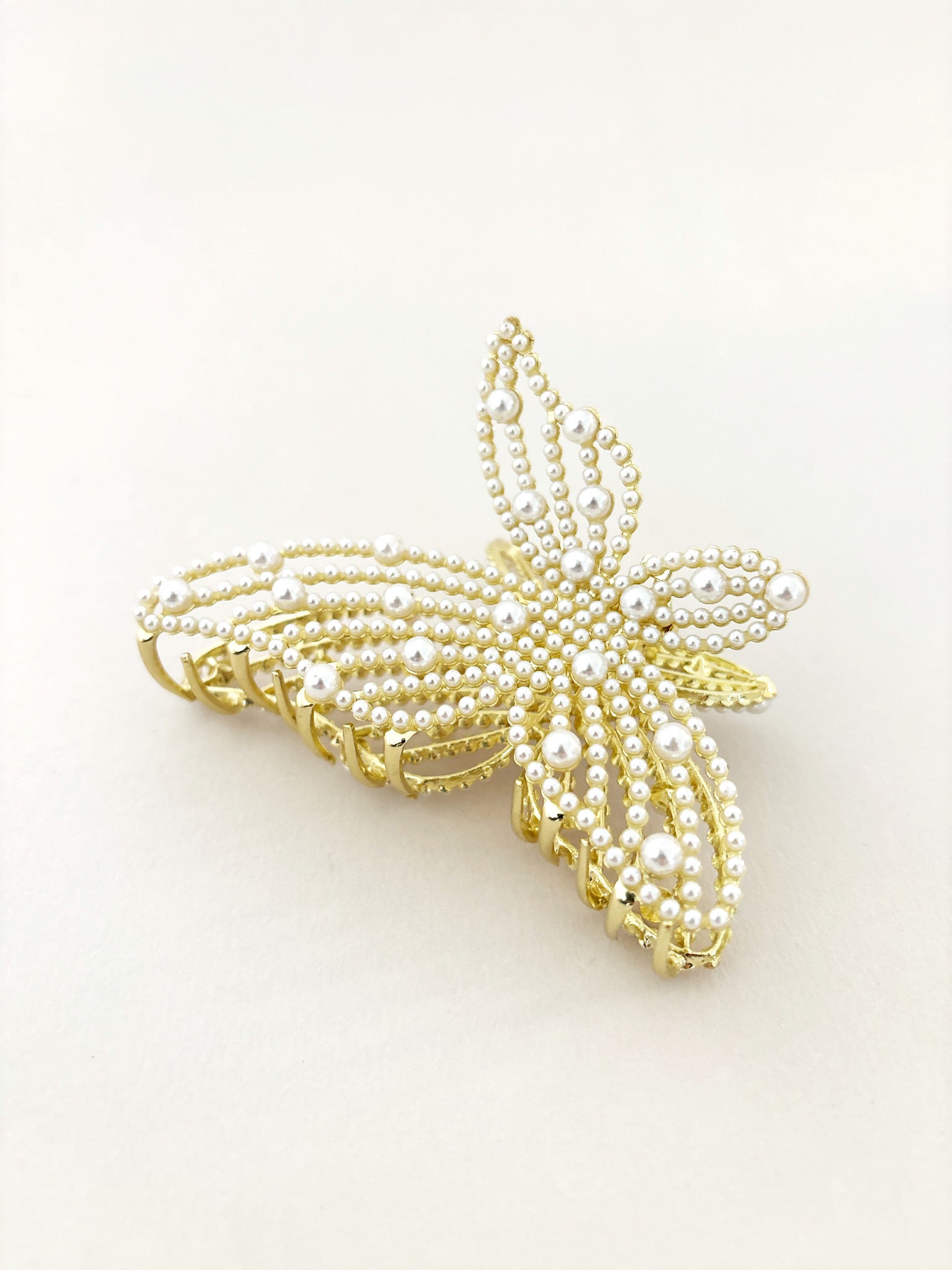 Faux Pearl Butterfly Hair Claw Clip