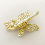 Faux Pearl Butterfly Hair Claw Clip