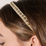Elaine Stud Skinny Headband in Champagne